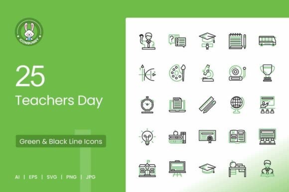 25 Teachers Day Green Black Icons: A Practical Evaluation