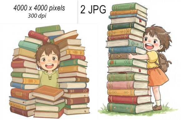 Child with Books, Hugs: Visual Storytelling