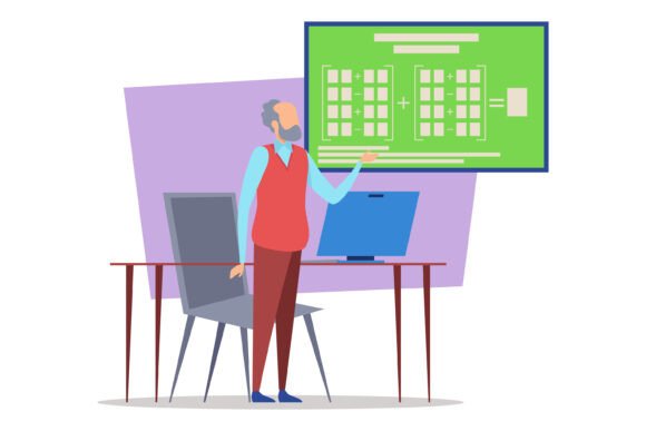 Educator Presenting Technology Concepts: A Visual Guide to Modern Pedagogy