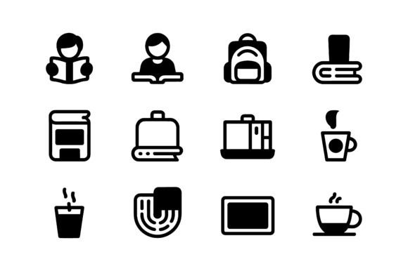 Elevating Educational Branding with the Student Study Vector Silhouette Set