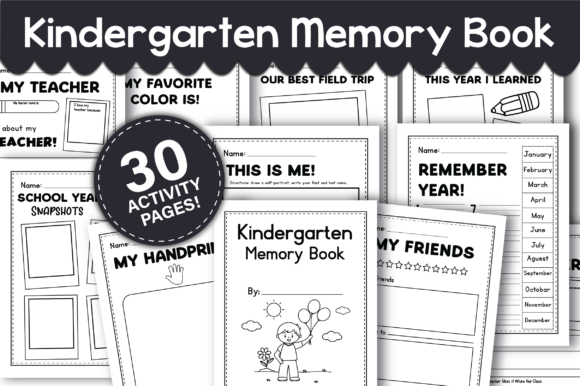 End of Year Memory Book for Kindergarten