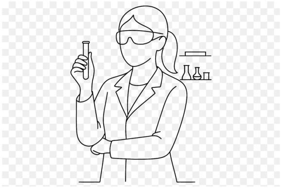 Female Scientist Line Art: A Minimalist Visual for Modern Science