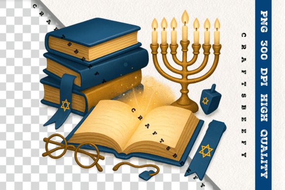 Hanukkah Open Book PNG Torah Study