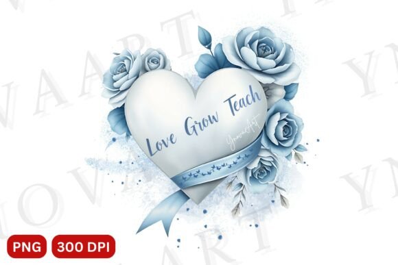 Heart PNG – Elegant Floral Design: Celebrating the Spirit of Education