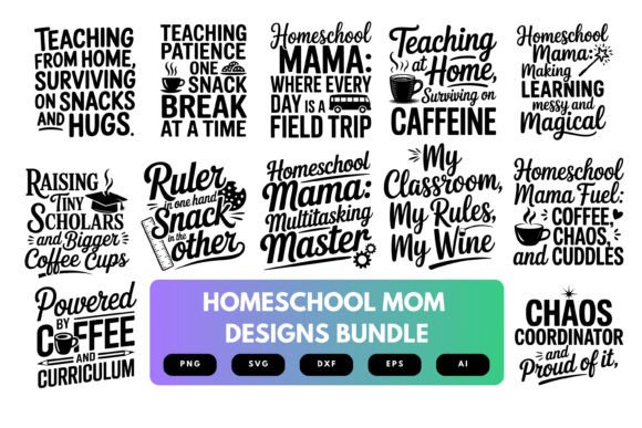 Homeschool Mom SVG Bundle: Designs for Every Crafter