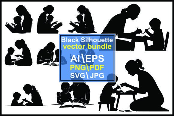 Silhouettes of Adults Children Reading: A Visual Language for Connection